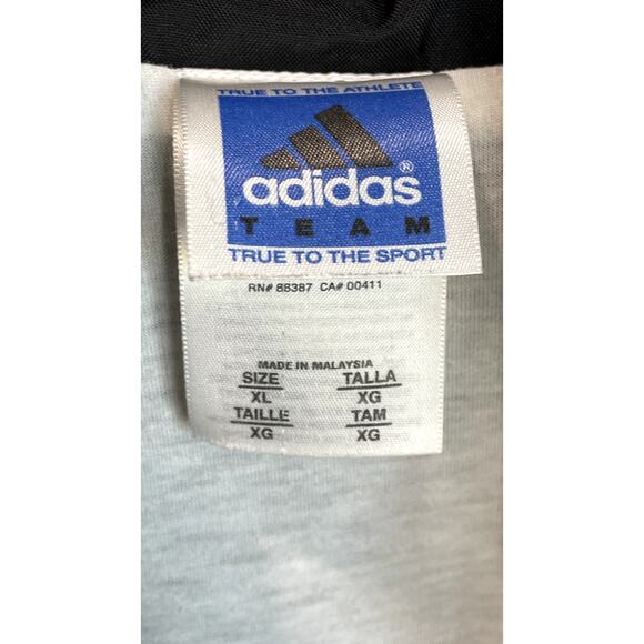 Adidas Black White Track Jacket Zip Up Retro Y2K Windbreaker Men’s XL - Picture 3 of 10